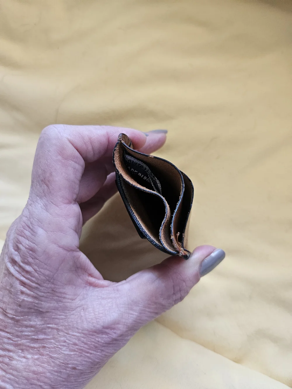 Brown Leather Magnetic Money Clip Card Holder